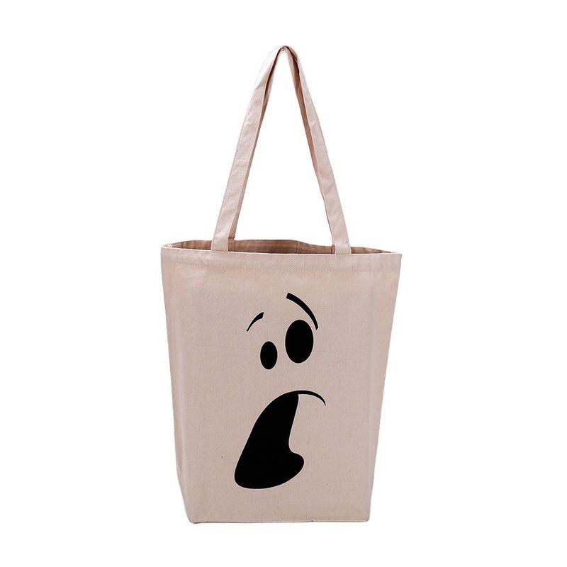 Custom Logo Full-color Canvas Cotton Tote Bags with Newest Fashinable Letter Pattern