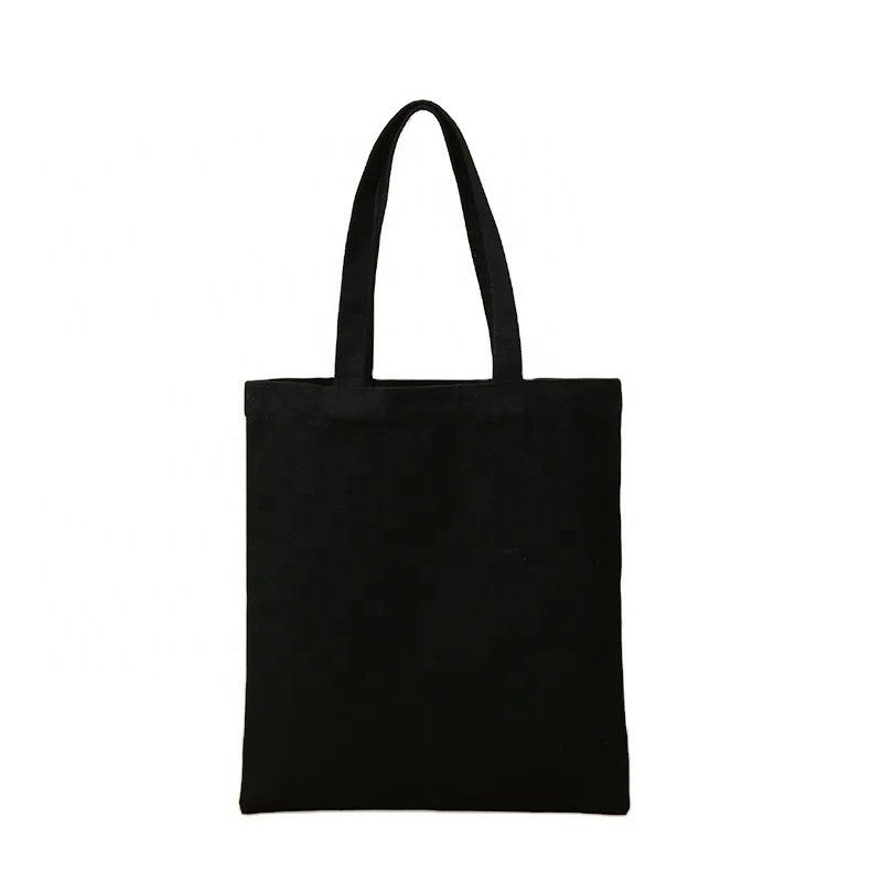 Custom Logo Printed Canvas Tote Bags in Black Red Pink Blue Purple Colors for Reusable