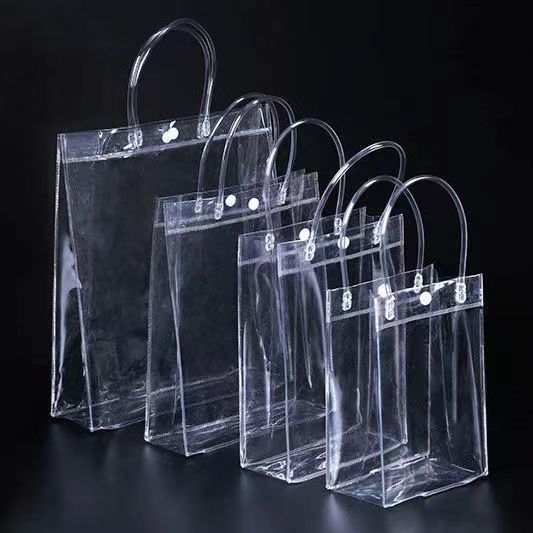 Open Closure Custom Clear Pvc Packaging Bag for Transparent Large Pvc Tote Gifts Travel
