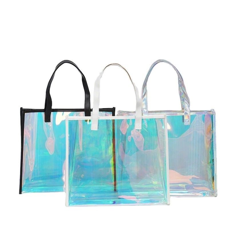 Luxury Waterproof Clear Women's Cosmetic Handbag Custom Makeup Pouch Tote Bag with Logo