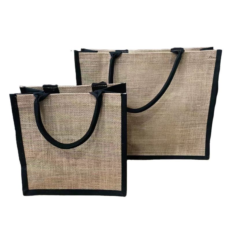 Gifts Custom Logo Shopping Bag in Natural Eco-Friendly Burlap Jute for Reusable Tote