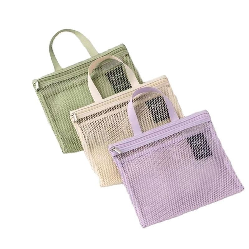 Customized Mesh Toiletry Bag Light Weight Net Bag Small Nylon Mesh for Bathroom Storage