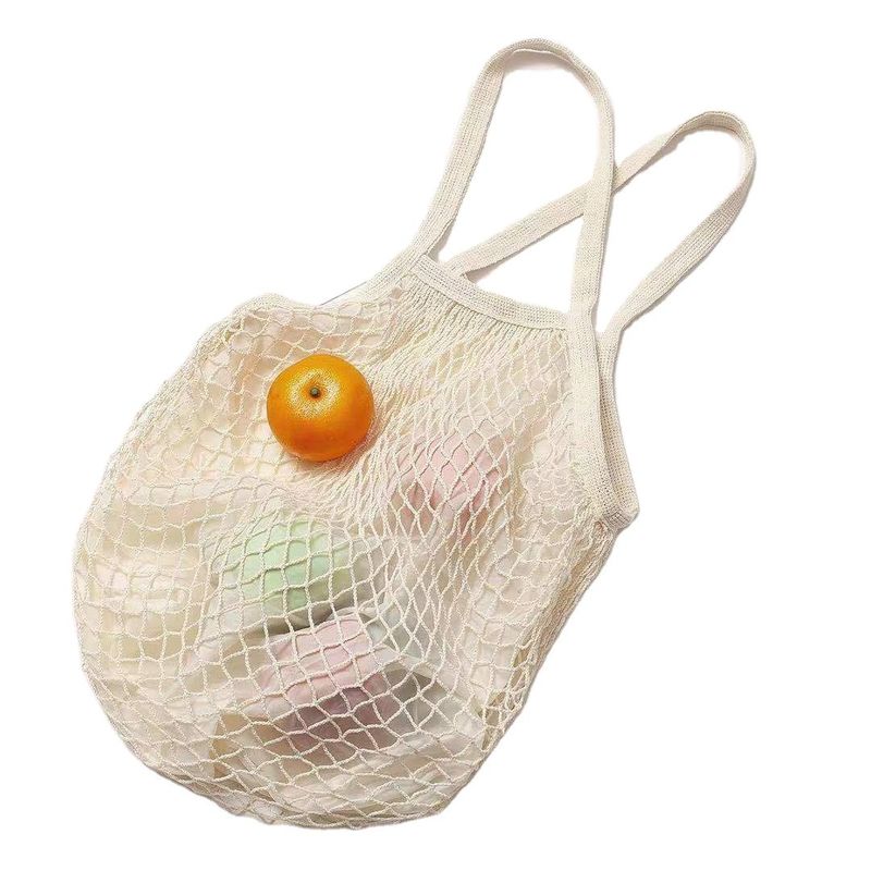 Customized Logo Eco Organic Cotton Mesh Net Reusable Shopping Bag for Vegetable Fruit Food