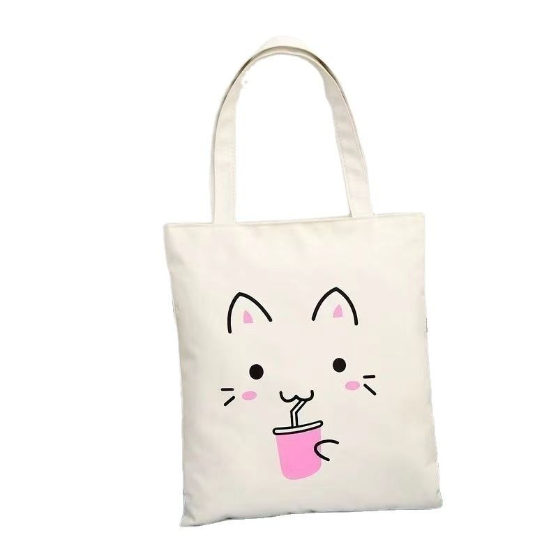 Fashion Canvas Shoulder Tote Bag With Custom Logo Shopping Bag for Daily School Life