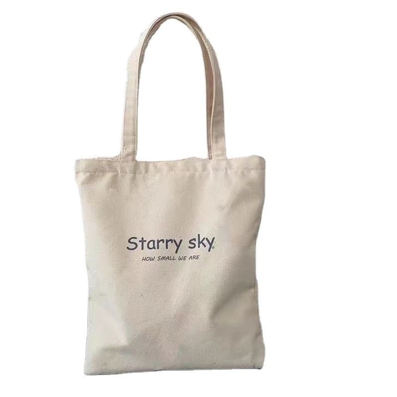 Cartoon Pattern Reusable Canvas Cotton Shopping Tote Bag with Custom Logo Eco Friendly