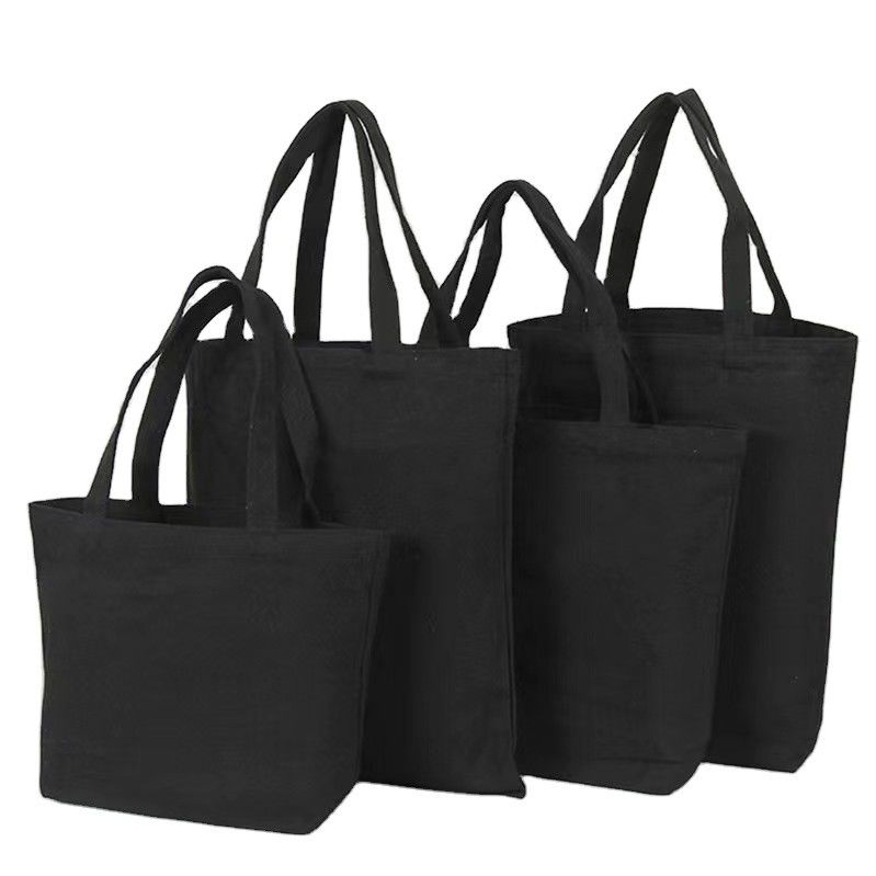 Personalized Print Cotton Black Canvas Tote Bag for Shopping Newest Fashionable Style
