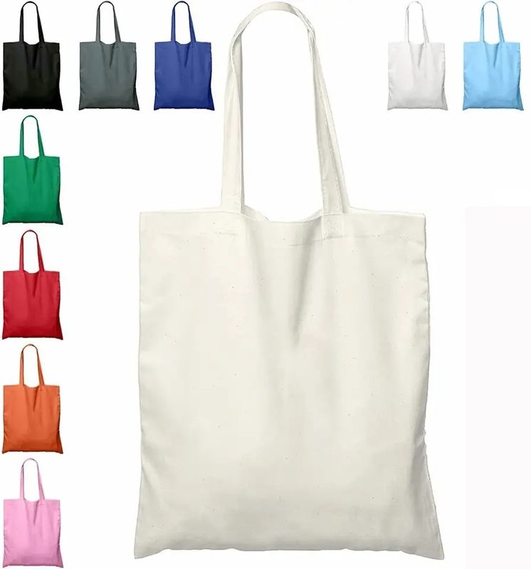 Low MOQ Eco Friendly Shopping Bag Blank Plain Canvas Cotton Tote Bag With Custom Logo
