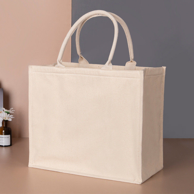 Durable Custom Logo Waterproof Laminated Cotton Canvas Tote Bag for and Shopping Needs