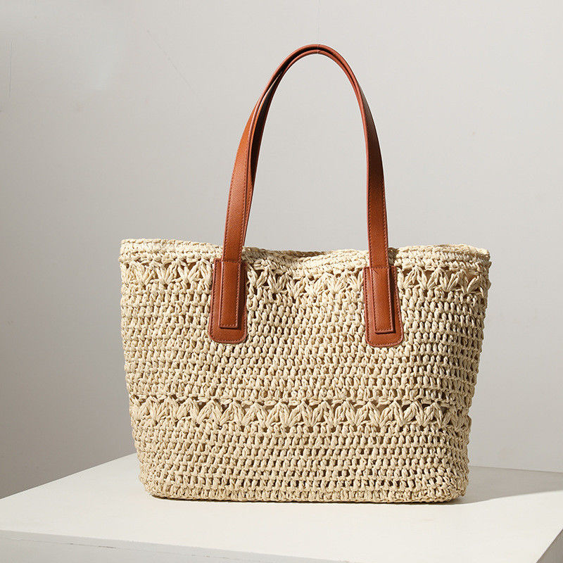 Number of Handles/Straps Two 2023 Style Straw Bag Woven Bag for Wild Beach Travel