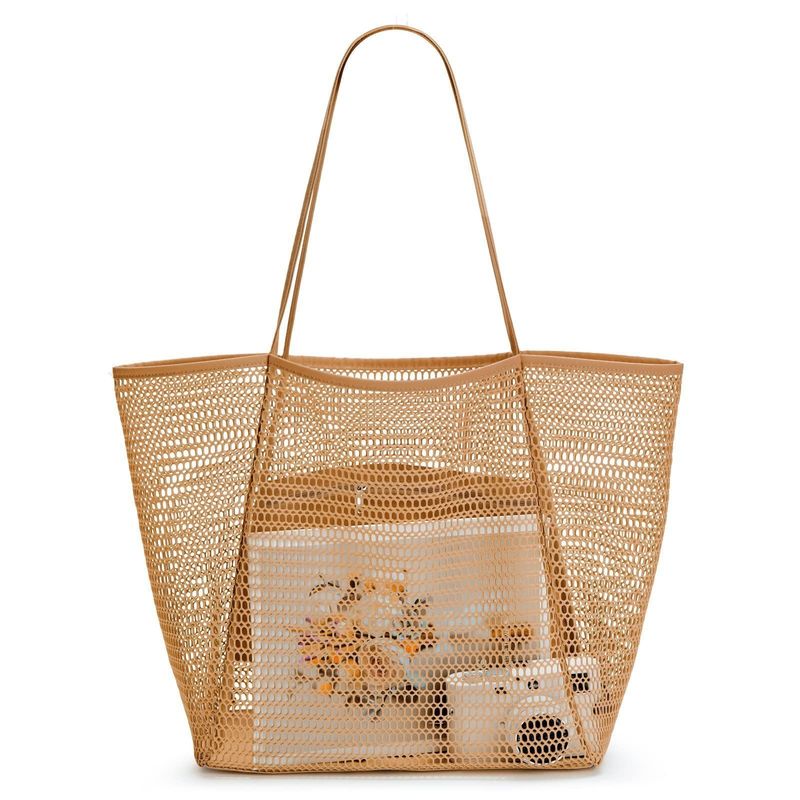 Custom Large Personalized Beach Mesh Tote Bag Handled Style for a Fun Day at the Beach