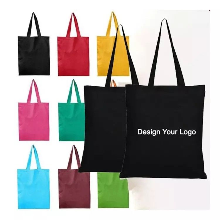 Accepable OEM/ODM Customised Letter Pattern Canvas Fabric Tote Bag for Grocery Shopping