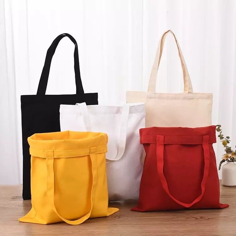 Medium Size Reusable Cotton Canvas Shopping Bag Customized and Custom for Shopping