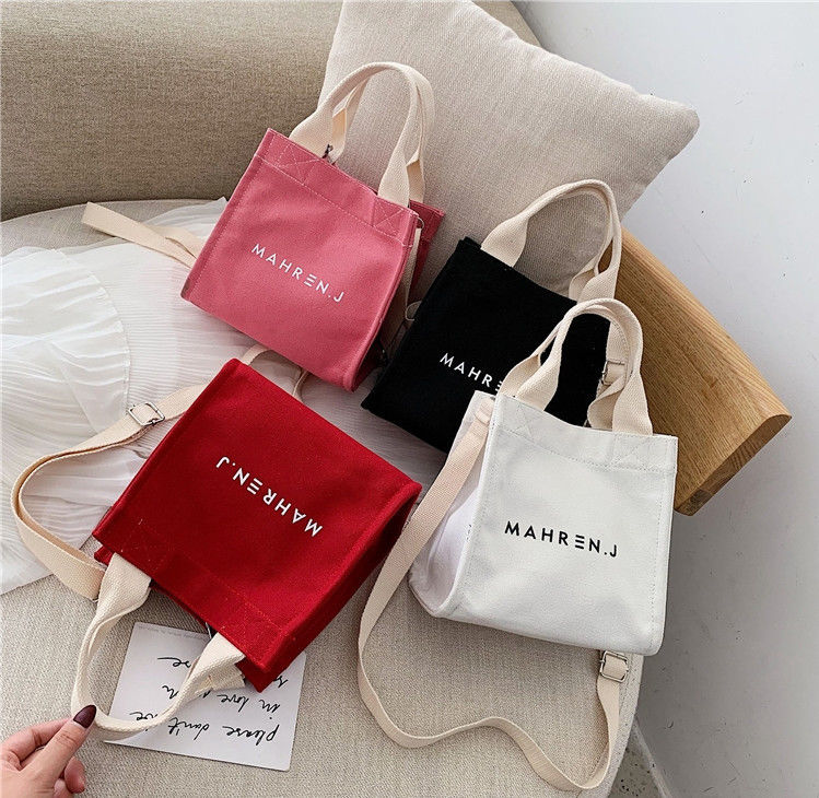 Customized Color Small Woman Cotton Canvas Shopping Tote Bag with Custom Printed Logo