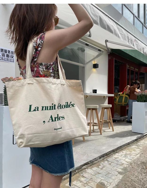 Custom Logo Printed Canvas Tote Bag for Retail Shopping Extra Large Size