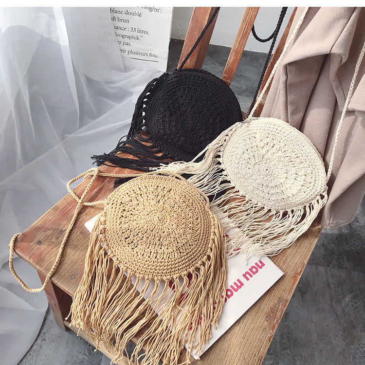 Multicolor Macrame Crochet Lady Hand Bags Woven Beach Tote Bags
