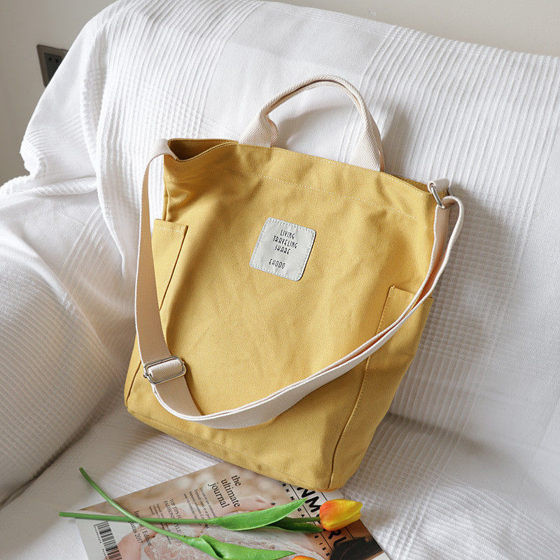 Customized Color Medium Size Girl Canvas Chest Crossbody Tote Shoulder Messenger Bag