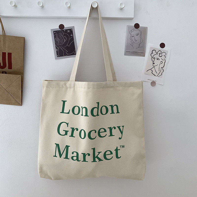 Large Capacity Cotton Canvas Tote Bag for Shopping Custom Logo Accepted