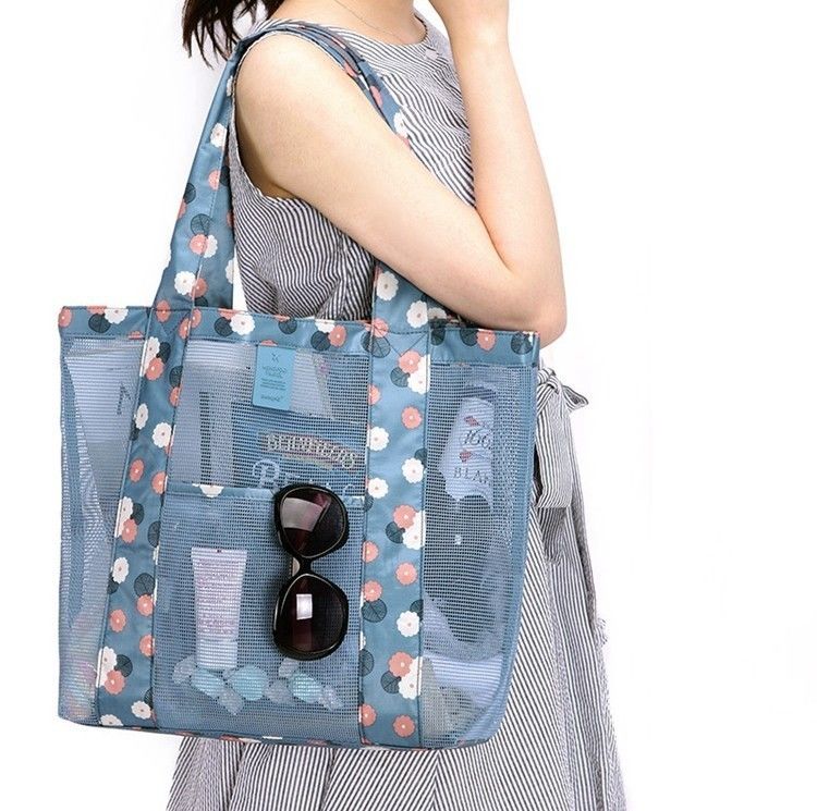 Fashion Travel Handbags Clear Mesh Shoulder Bag Transparent Tote Beach Bag for Benefit