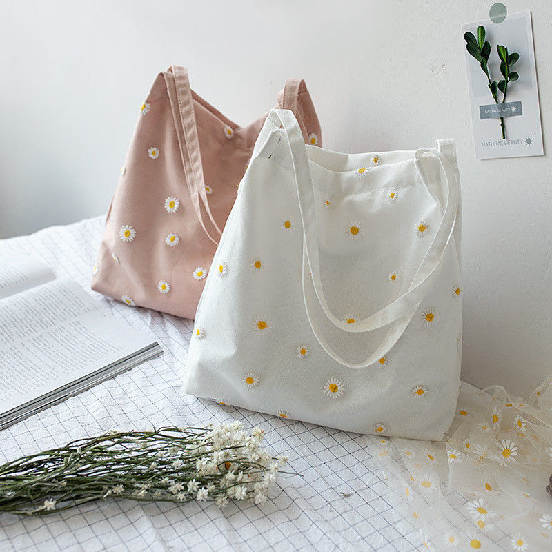 OEM/ODM Accepted Custom Logo Direct Embroidered Medium Size Shopping Cotton Tote Bag