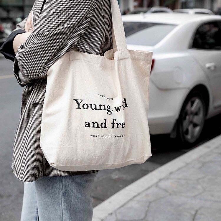 Customized Color Cotton Canvas Tote Bags with Handled Style and Printed Company Logo